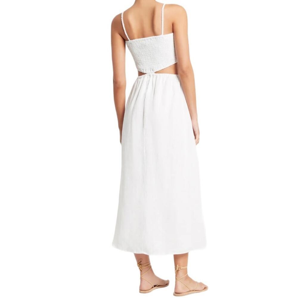 FAITHFULL THE BRAND TAYARI White MIDI DRESS Size 12 - Picture 5 of 9